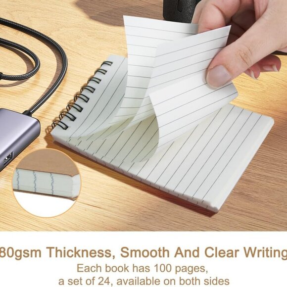Memo Pads 24 packs, Small 3x5 Spiral Notepads, Office Style Mini Notebook, Small - Picture 2 of 9